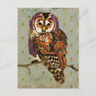 Carte postale bleu de Chouette Amethyst