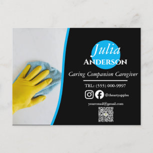 Carte postale bleu et jaune simple et élégant