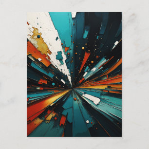 Carte Postale Bleu Et Orange Abstraits 607