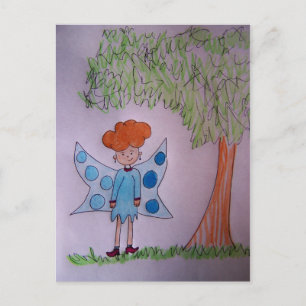 Carte postale bleu fée