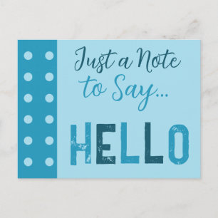 Carte Postale Bleu foncé et bleu clair juste un mot pour dire bo