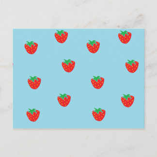 Carte Postale Bleu fraises