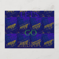 Bleu français "Let's Go Zebra" Abstrait