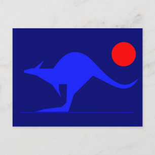 Carte Postale Bleu Kangaroo
