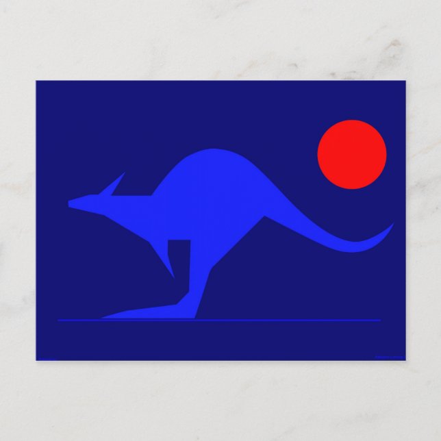 Carte Postale Bleu Kangaroo (Devant)