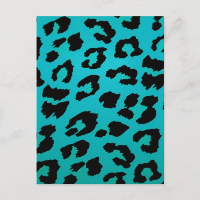 CARTE POSTALE BLEU LEOPARD (Devant)