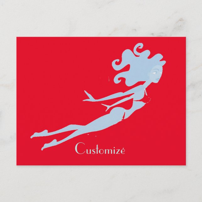 Carte Postale Bleu Mermaid Swimmer Thunder_Cove (Devant)