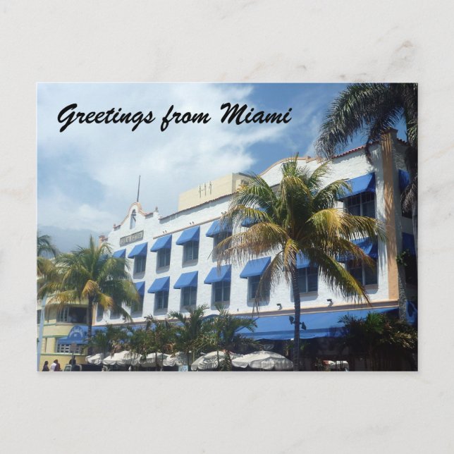 Carte Postale bleu miami deco (Devant)