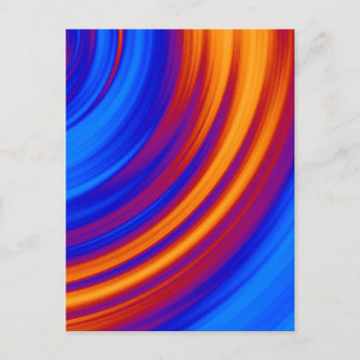 Carte Postale Bleu néon orange jaune rouge