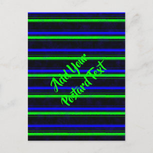 Carte Postale Bleu Noir Grandes Vertes