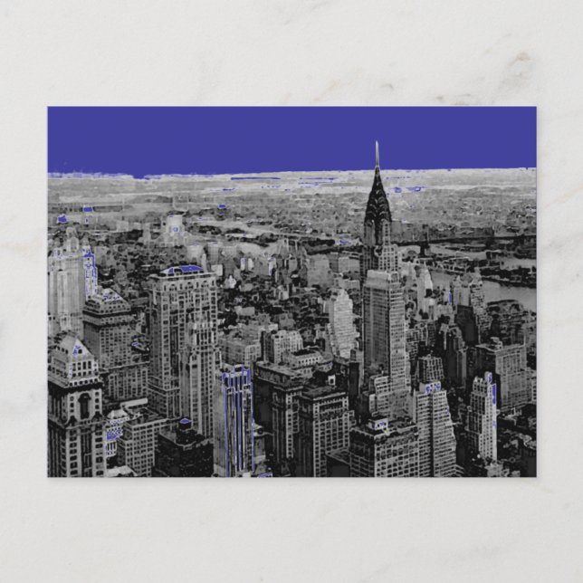 Carte postale bleu noir New York (Devant)