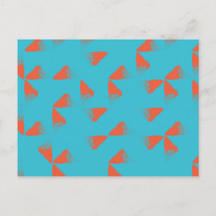 Carte Postale Bleu, orange, dynamique, motif géométrique tendanc