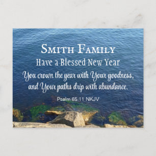 Carte Postale Bleu profond photo Nouvel An chrétien Biblique