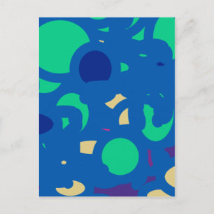 Carte Postale bleu rond heureux aller