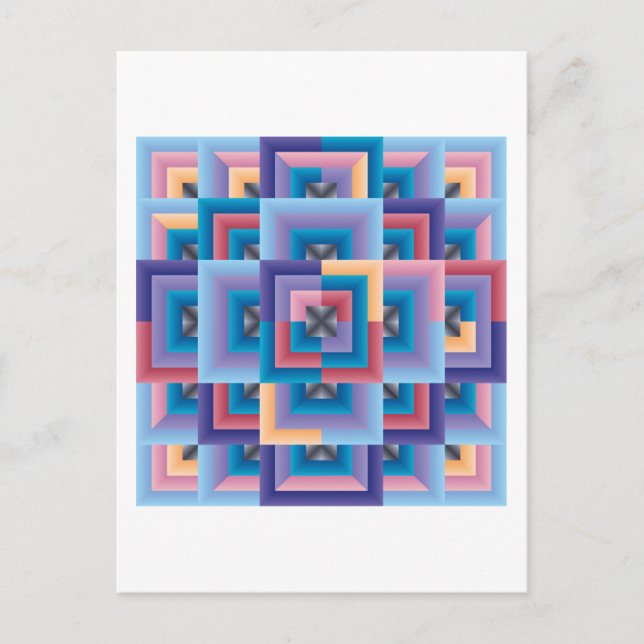 Carte Postale Bleu rose Abstrait (Devant)
