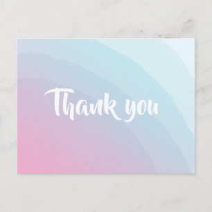 Carte postale bleu rose Merci