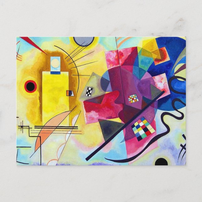 Carte Postale Bleu rouge jaune Wassily Kandinsky (Devant)