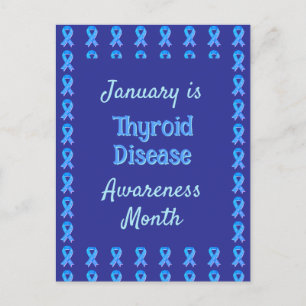 Carte Postale Bleu Ruban Paisley Thyroid