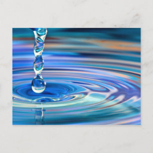 Carte Postale Bleu transparent gouttes d'eau