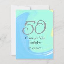 bleu vert gris 50e anniversaire ajouter nom date r