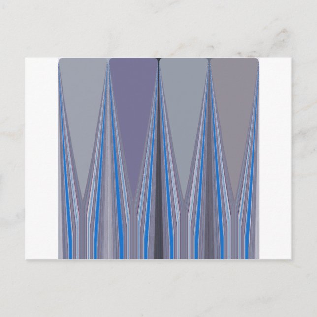 Carte Postale Bleu, violet, gris Chevron Art Imprimer (Devant)