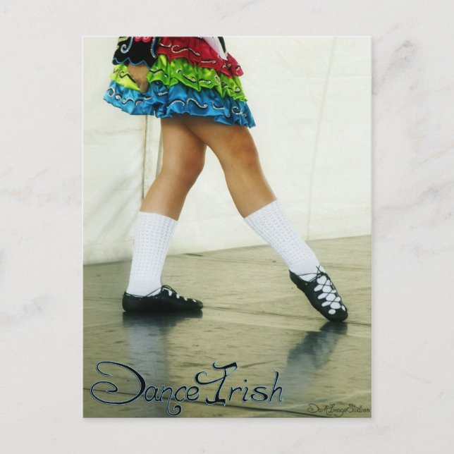 Carte postale bleue Danse (Devant)