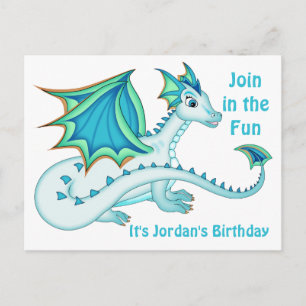 Carte postale bleue de dragon de glace