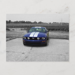 Carte postale bleue de muscle car