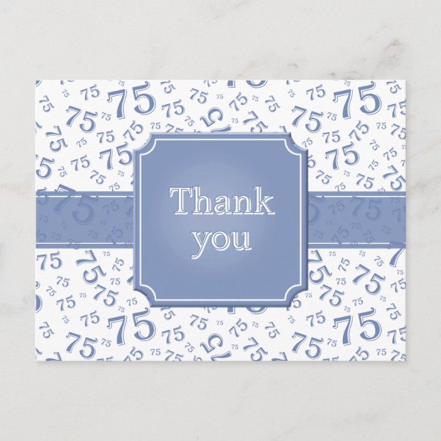 Carte postale bleue et blanche avec motif numériqu (Devant)