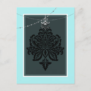 Carte postale bleue et noire