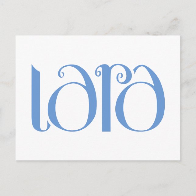 Carte postale bleue Lara (Devant)