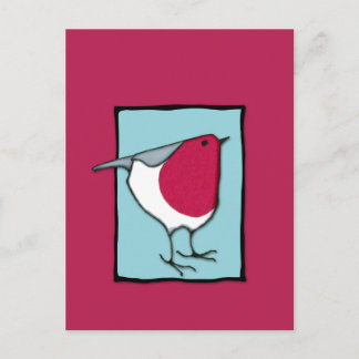 Carte postale bleue Little Robin
