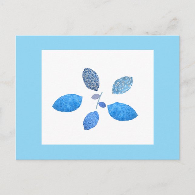 Carte postale bleue piquée (Devant)