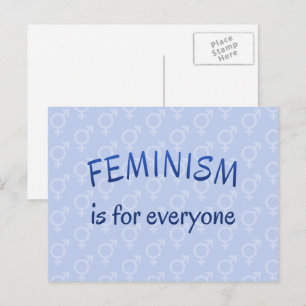 Carte postale bleue pour le féminisme pour tous