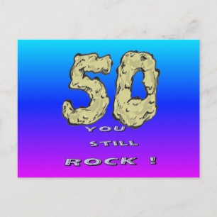 Carte postale bleue violette pour le 50e anniversa