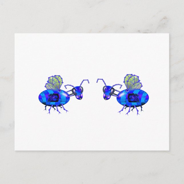 Carte Postale bleuets à vapeur (Devant)