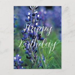 Carte Postale Bleuets Fleur de l'État du Texas Bleu Anniversaire