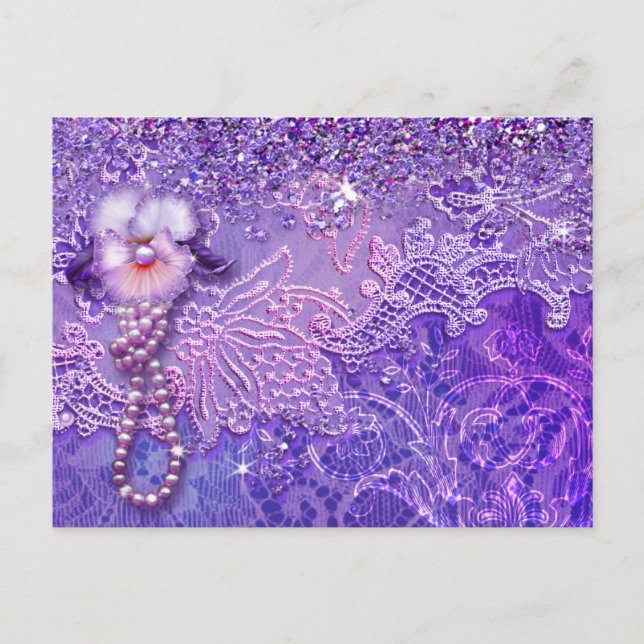 Carte Postale BLING D'ADALIA en violet et rose (Devant)