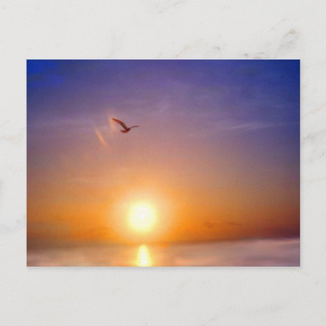Carte Postale Bliss de coucher de soleil sur l'océan (Devant)