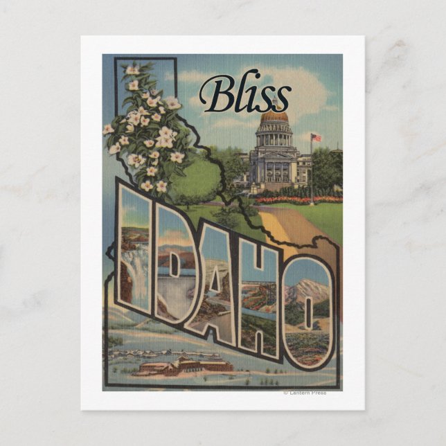 Carte Postale Bliss, IdahoGrandes lettres ScènesBliss, ID (Devant)