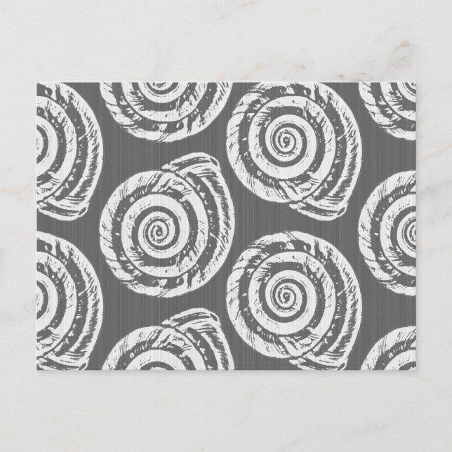 Carte Postale Bloc de coquillages spiraux Impression, gris / gri (Devant)