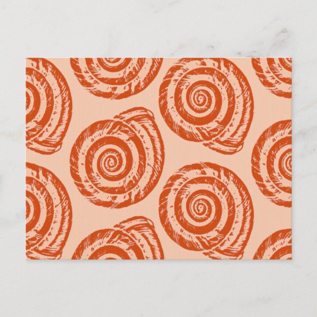 Carte Postale Bloc de coquillages spiraux Impression, orange cor (Devant)