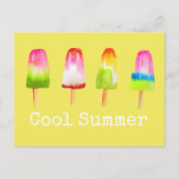 Bloc de glace Popsicle Eté aquarelle mignonne