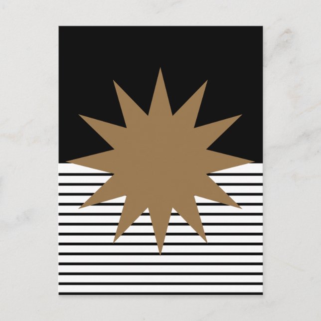 Carte Postale Blocage noir blanc et soleil Brown (Devant)