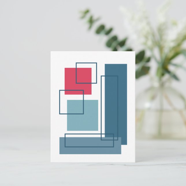 Carte Postale Blocs Abstraits 1 Conception Géométrique  (Debout devant)