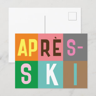 Carte Postale Blocs de couleur après ski