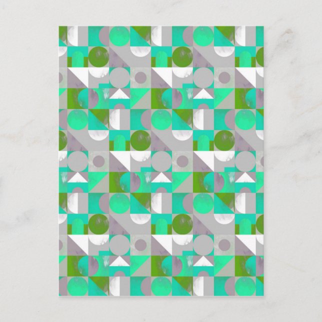 Carte Postale Blocs de jouets petits - vert (Devant)