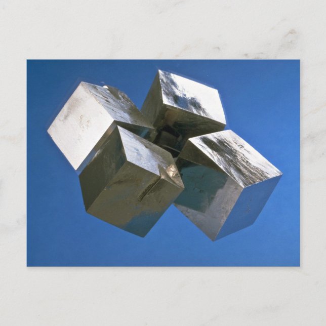 Carte Postale Blocs de minéral de pyrite brillant (Devant)