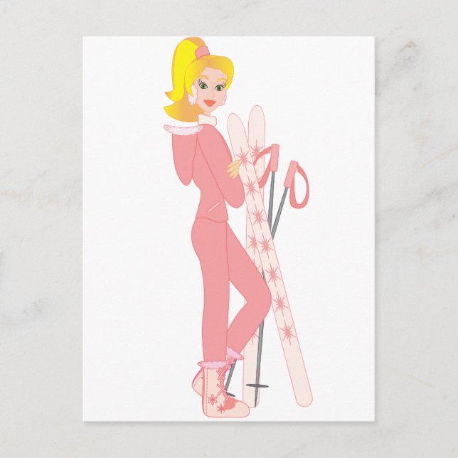 Carte Postale Blond Skier (Devant)