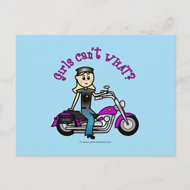 Carte Postale Blonde Biker (Devant)